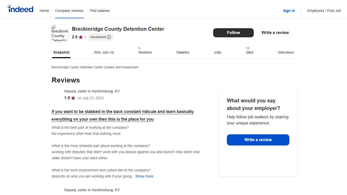 Breckinridge County Detention Center Careers and Employment Indeed.com