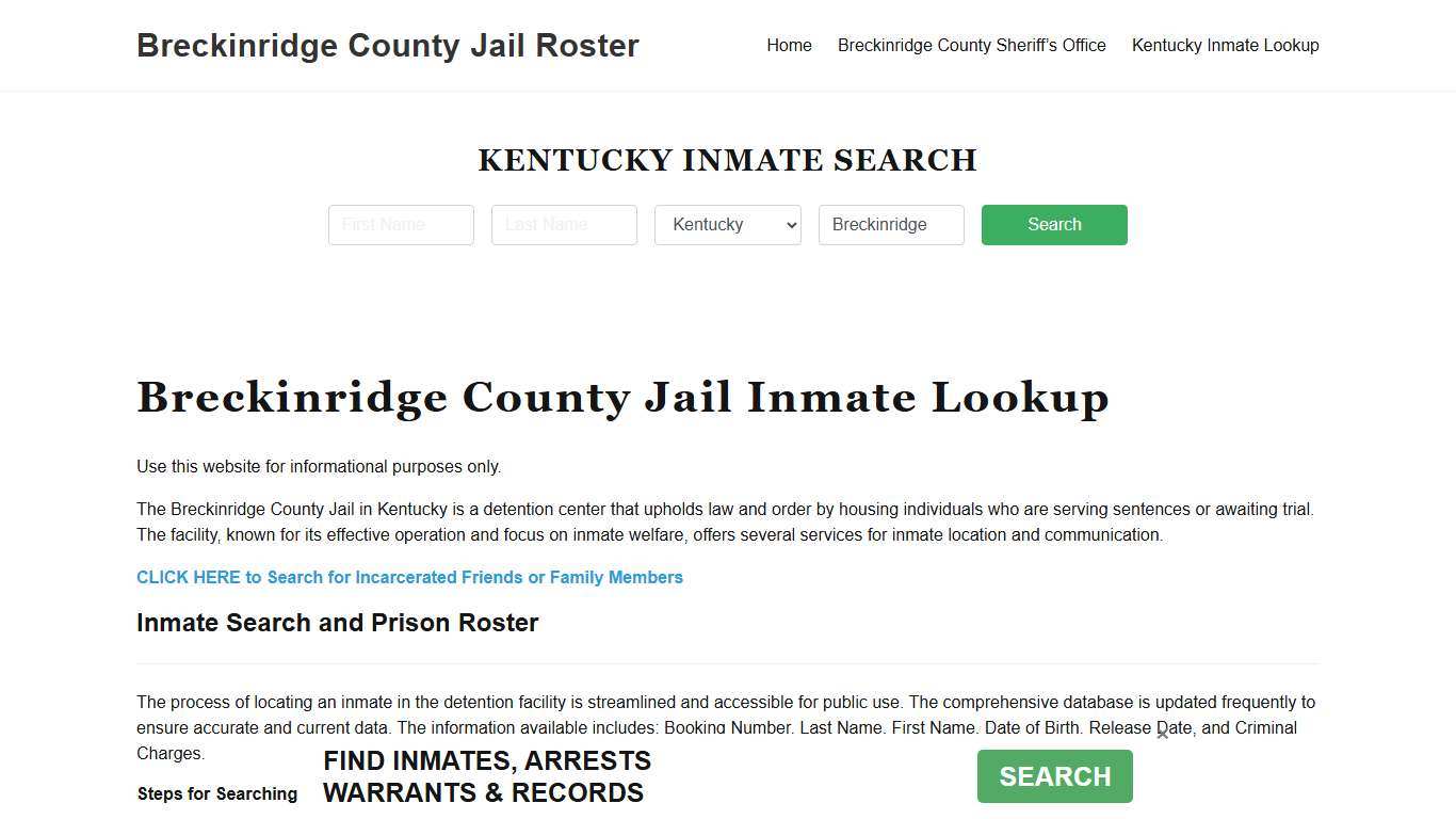 Breckinridge County Jail Roster Lookup, KY, Inmate Search